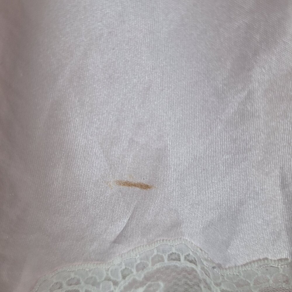 Vintage Etienne pink satin lace slip size medium - Picture 6 of 7